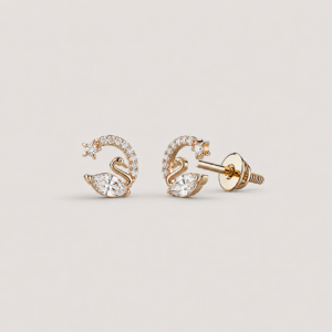 Swan Rose Studs