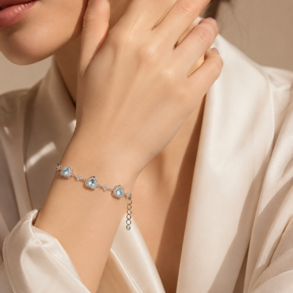 Aqua Heart Bracelet