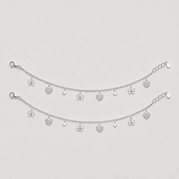 Butterfly Hearts Anklet