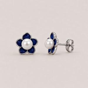 Navy Bloom Studs