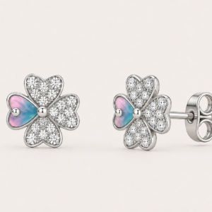 SES23A Crystal Clover Studs