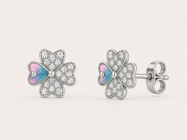 Crystal Clover Studs