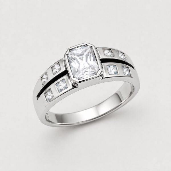 SGR5BRT Crystal Silver Ring
